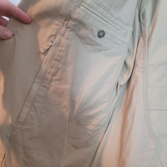 LL BEAN Field Jacket Utility Coat Safari Unstructured Blazer Elbow Patches SZ 42 - Picture 11 of 16